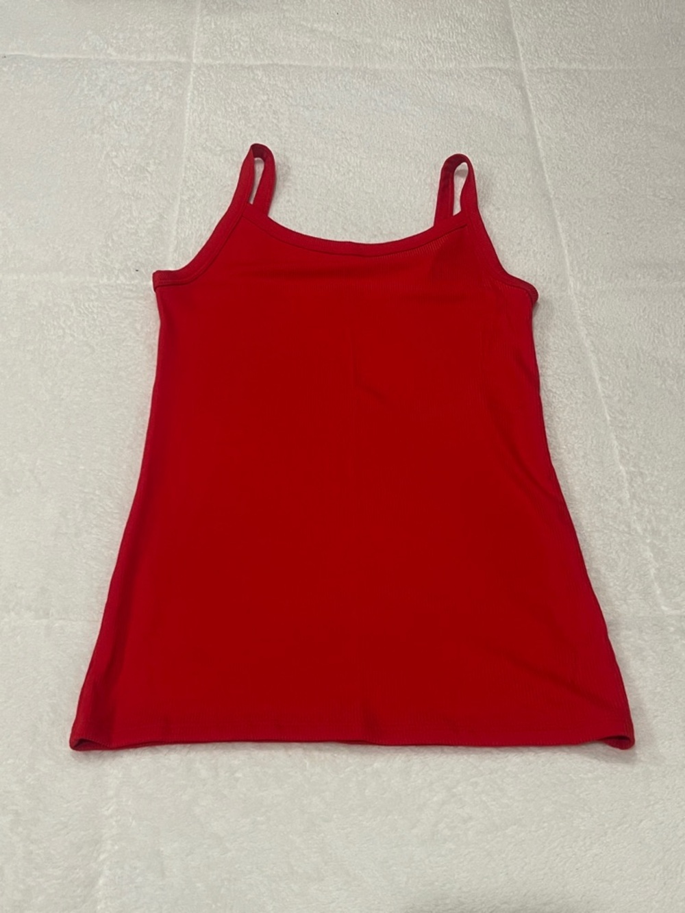 Red Women's Ribbed Cami Tank Top - Sleeveless